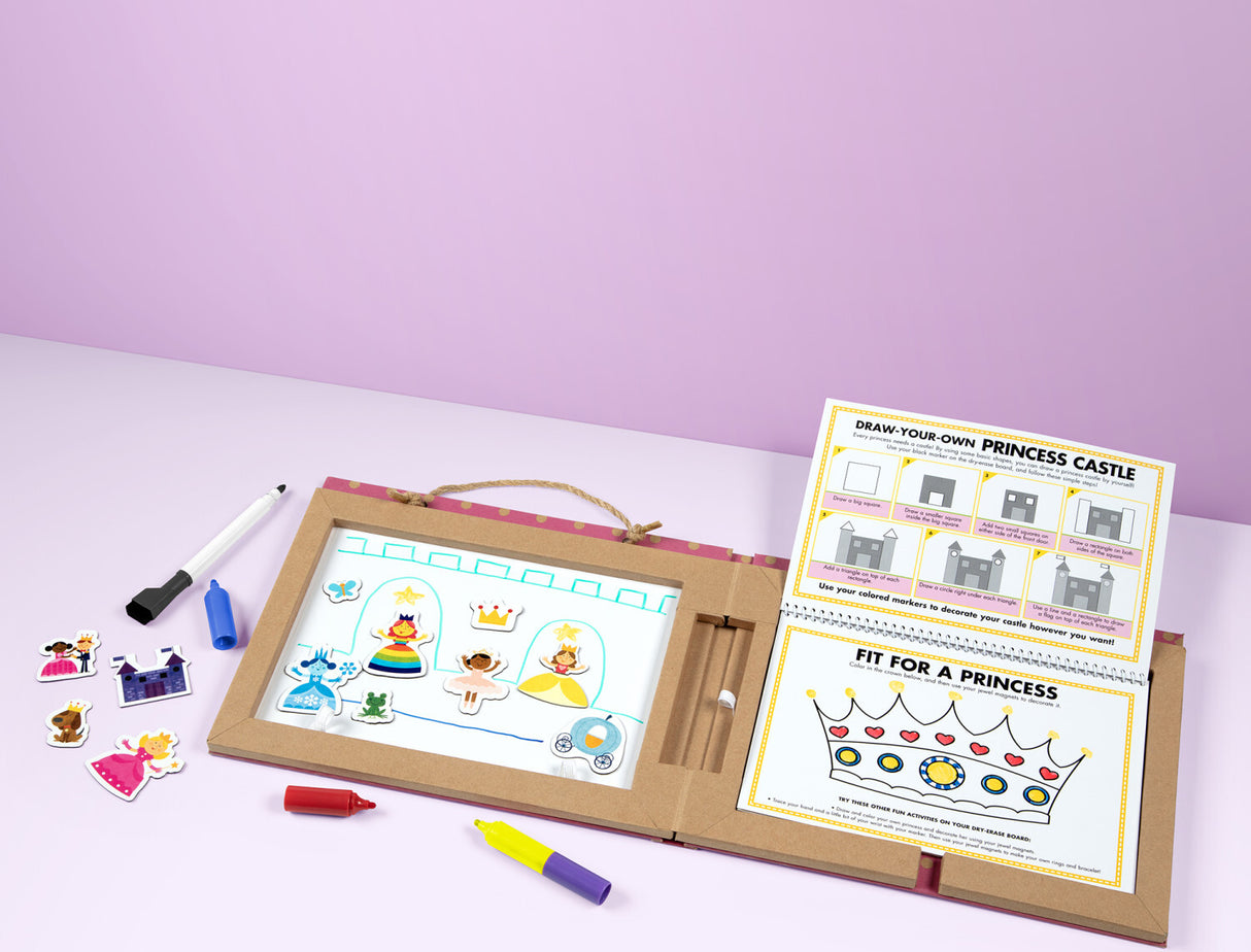 Natural Play: Play, Draw, Create Reusable Drawing & Magnet Kit - Princesses