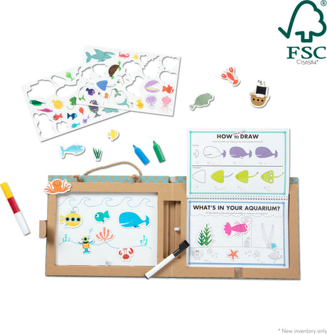 Natural Play: Play, Draw, Create Reusable Drawing & Magnet Kit - Ocean