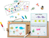 Natural Play: Play, Draw, Create Reusable Drawing & Magnet Kit - Ocean