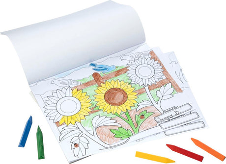 Jumbo 50-Page Kids' Coloring Pad - Horses, Hearts, Flowers, and More