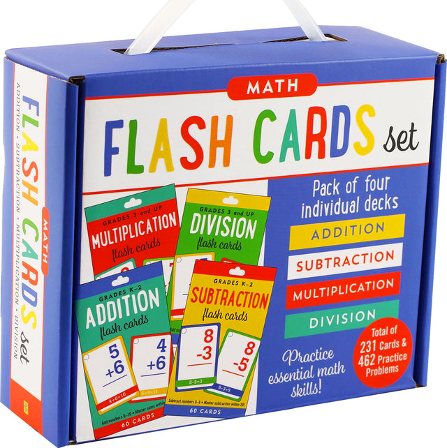 Math Flash Card Set: Addition, Subtraction, Multiplication, and Division Four-Deck Set