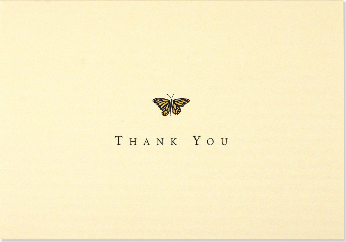 Gold Butterfly Thank You Notes