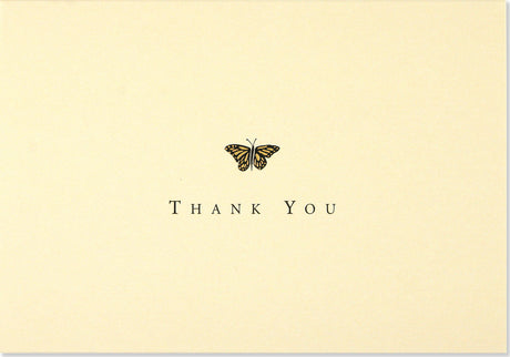 Gold Butterfly Thank You Notes