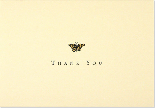 Gold Butterfly Thank You Notes