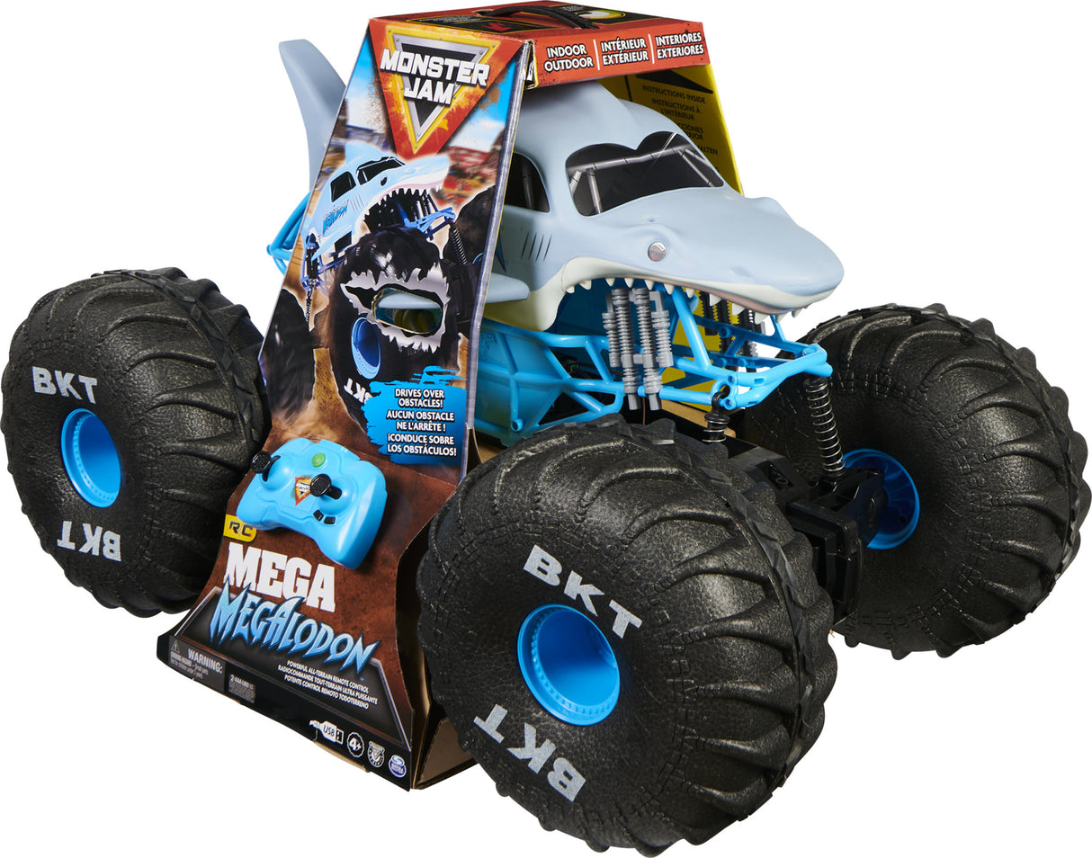 Monster Jam, Official Mega Megalodon All-Terrain Remote Control Monster Truck, 1:6 Scale, Kids Toys for Boys and Girls Ages 4 and up