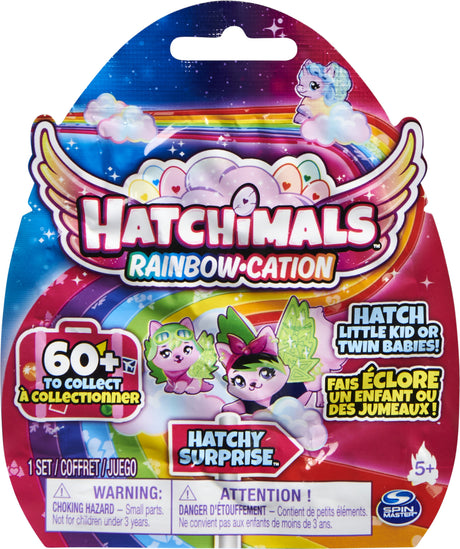 Hatchimals CollEGGtibles, Rainbow-cation Hatchy Surprise with 1 Little Kid or 2 Babies (Style May Vary), Kids Toys for Girls Ages 5 and up