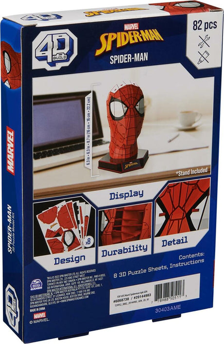 4D Build - Marvel Spider-Man 3D Puzzle Model Kit with Stand