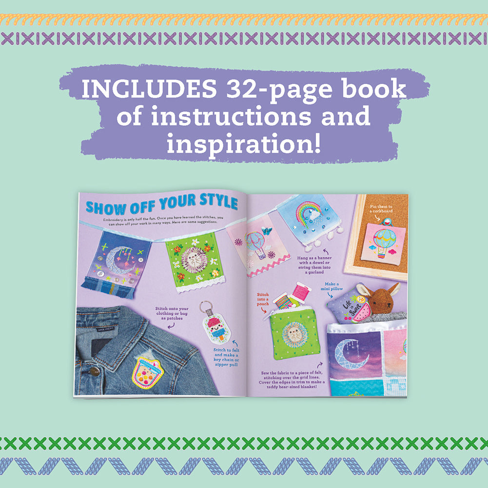 KLUTZ Super Cute Embroidery Book & Activity Kit