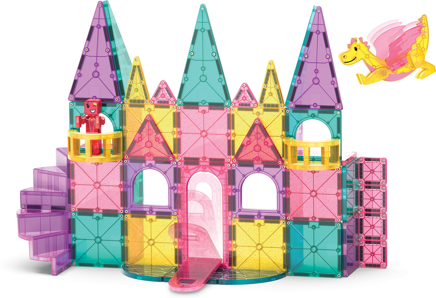 その他 New Castles Magna-Tiles Castle DLX + MicroMAGS 48 Piece Set – G. Willikers