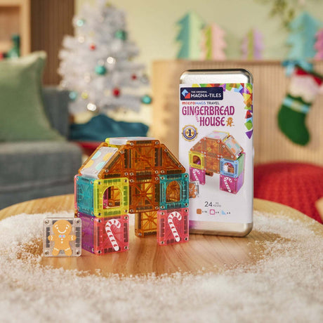 MAGNA-TILES microMAGS Gingerbread House Travel 24-Piece Set