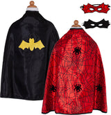 Great Pretenders Reversible Spider/Bat Cape & Mask, Size 3-4