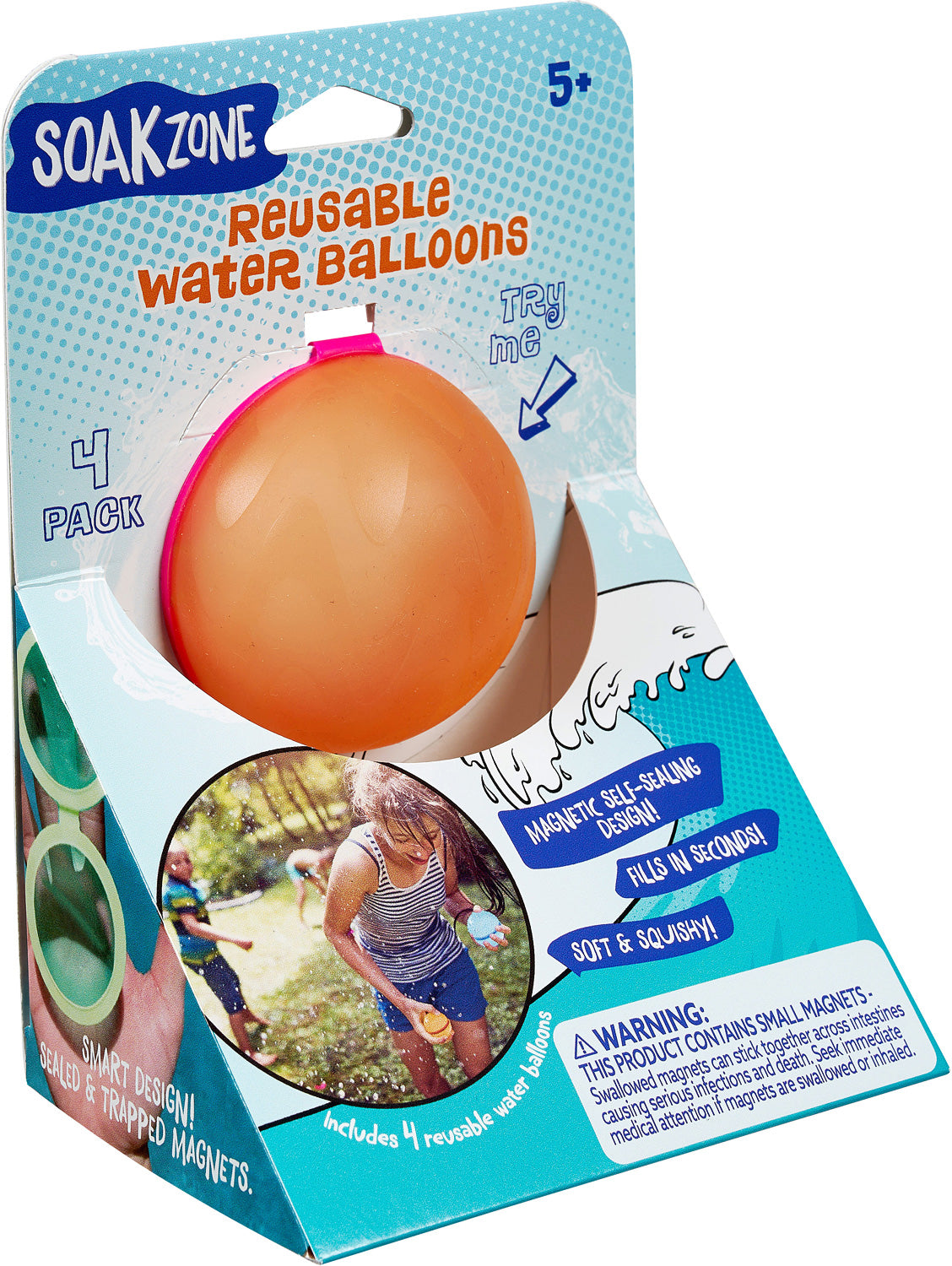 Soak Zone Reusable Water Balloons 4 pk