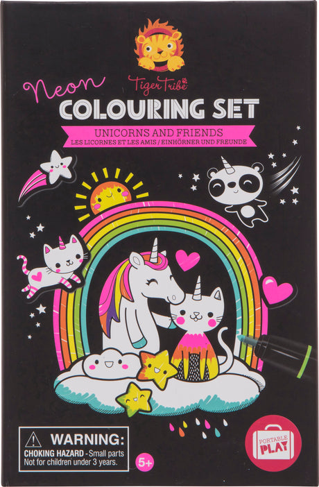 Neon Coloring Set - Unicorns and Friends