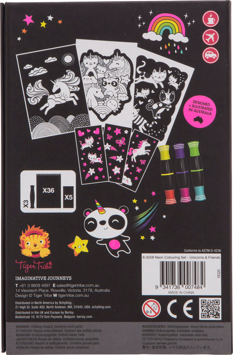 Neon Coloring Set - Unicorns and Friends