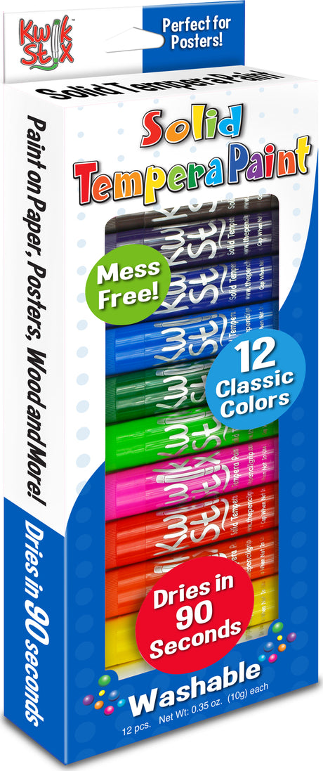 Kwikstix Tempera Paint  12 Classic Colors