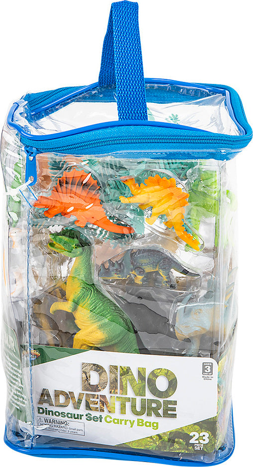 23 Pc Dinosaur Set In Carry Bag