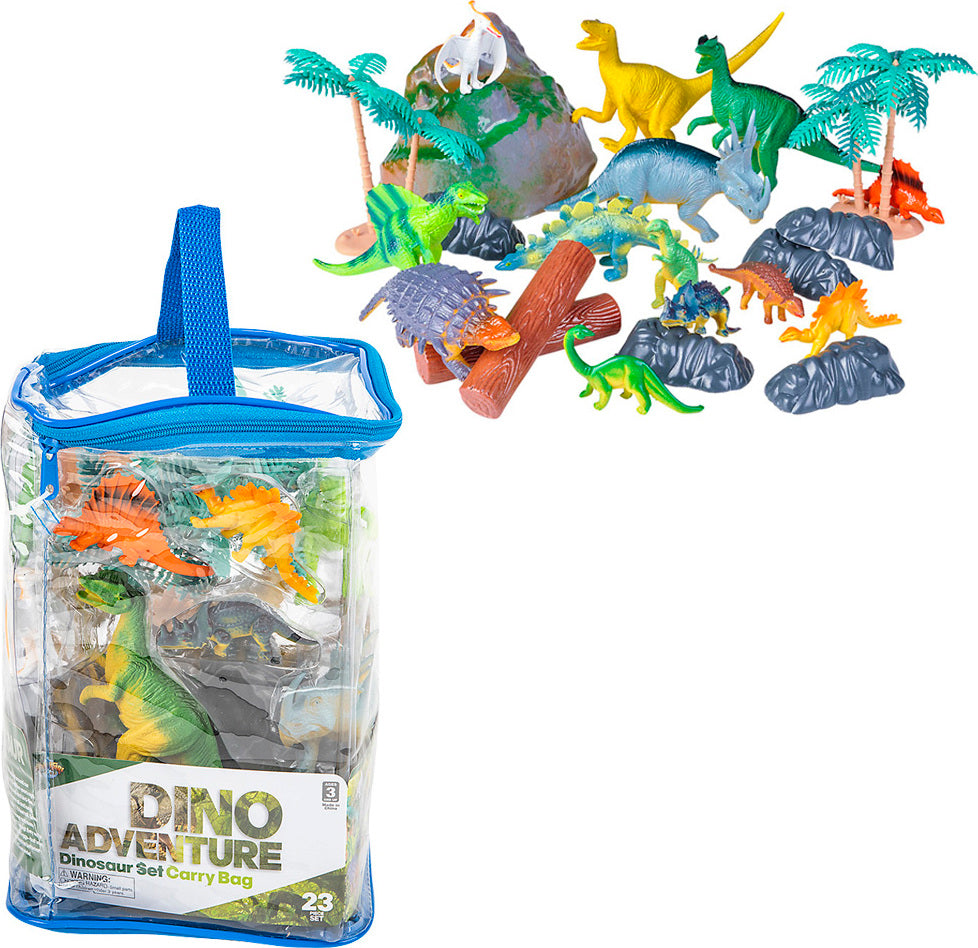 23 pc Dinosaur Set In Carry Bag