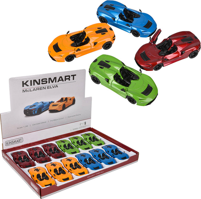 5" Diecast Pull Back Mclaren Elva 12ct