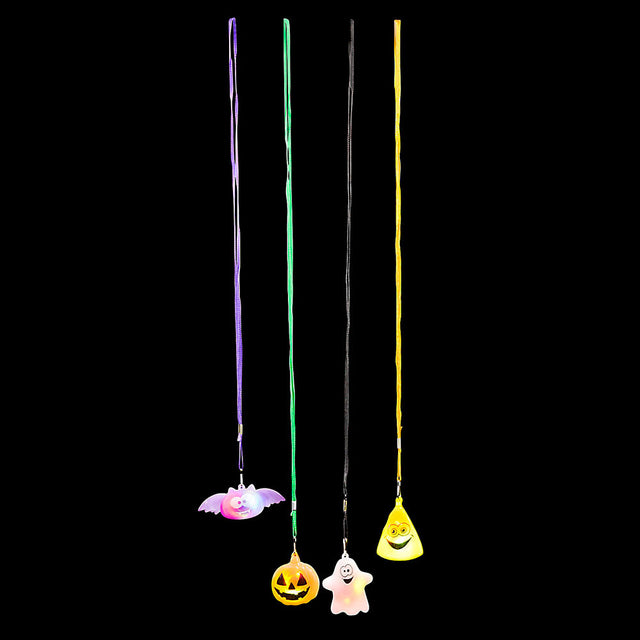 2" Flashing Halloween Necklace Assortment (24pc/ Unit)