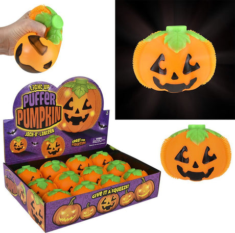 4" Light-Up Jack O Lantern Puffer (sold individually)