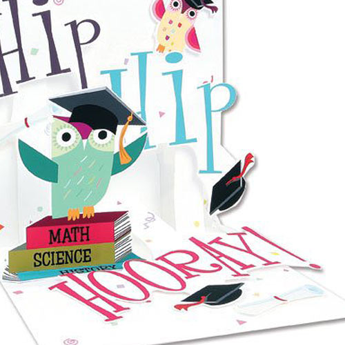 Up with Paper 3d Graduation Greeting Cards (hip hip horray)